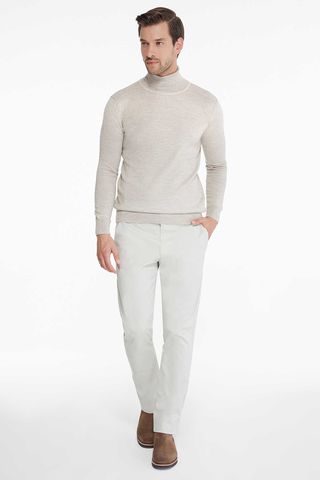 Gri Regular Fit Düz Pamuklu Yandan Cep Kanvas Pantolon