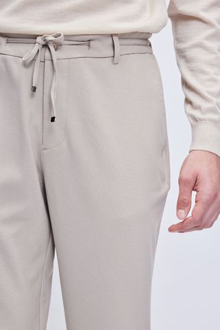 Bej Rahat Kesim Yandan Cepli Jogger Pantolon