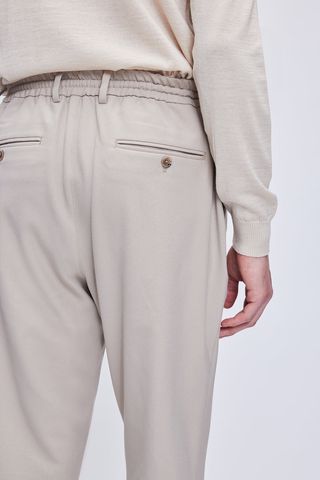 Bej Rahat Kesim Yandan Cepli Jogger Pantolon