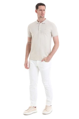 Bej Regular Fit 100% Pamuklu Polo Yaka Tişört