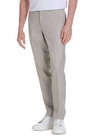 Bej Slim Fit Yandan Cepli Kumaş Pantolon