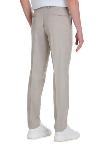 Bej Slim Fit Yandan Cepli Kumaş Pantolon