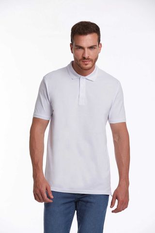 Beyaz Regular Fit 100% Pamuk Polo Yaka Tişört