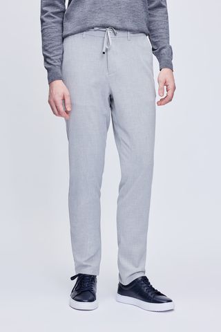 Gri Rahat Kesim Yandan Cepli Jogger Pantolon