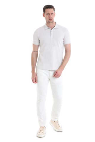 Gri Regular Fit 100% Pamuklu Polo Yaka Tişört