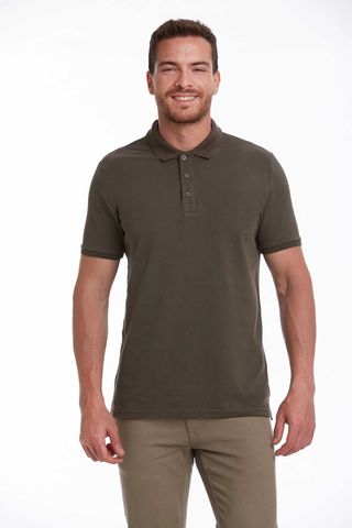 Haki Regular Fit 100% Pamuk Polo Yaka Tişört