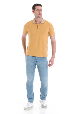 Sarı Regular Fit 100% Pamuklu Polo Yaka Tişört