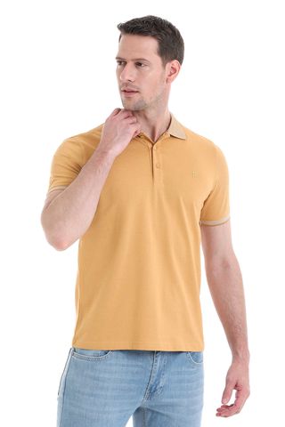 Sarı Regular Fit 100% Pamuklu Polo Yaka Tişört