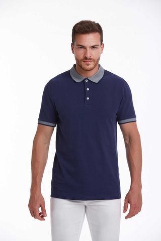 Lacivert Regular Fit 100% Pamuklu Polo Yaka Tişört