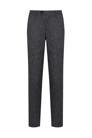 Lacivert Regular Fit Yandan Cep Flanel Pantolon