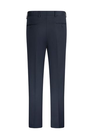 Lacivert Slim Fit Yandan Cepli Kumaş Pantolon