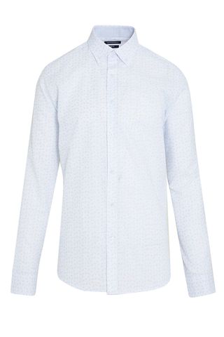 Mavi Slim Fit Baskılı 100% Pamuk Düğmeli Yaka Uzun Kollu Casual Gömlek