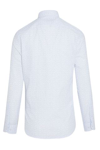 Mavi Slim Fit Baskılı 100% Pamuk Düğmeli Yaka Uzun Kollu Casual Gömlek