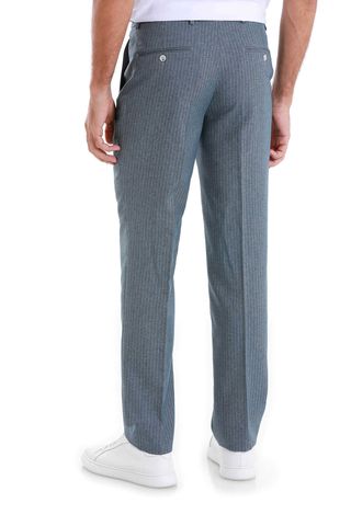 Mavi Regular Fit Çizgili Yandan Cepli Kumaş Pantolon