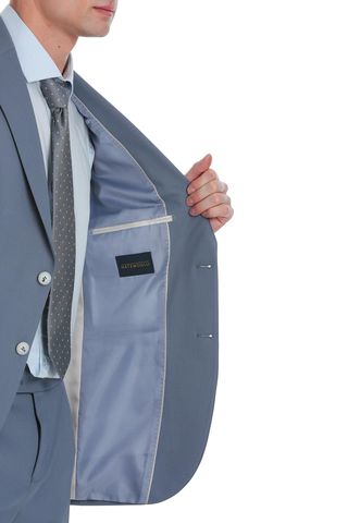 Mavi Slim Fit Mono Yaka Klasik Takım Elbise