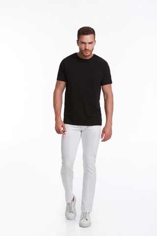 Siyah Regular Fit Bisiklet Yaka 100% Pamuk Tişört