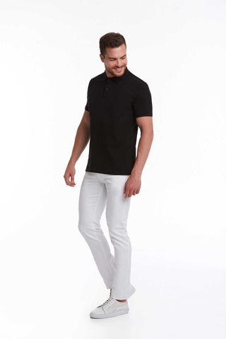 Siyah Regular Fit 100% Pamuk Polo Yaka Tişört