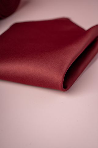 Su ve Leke Tutmayan 7 Cm Bordo Kravat ve Mendil Seti