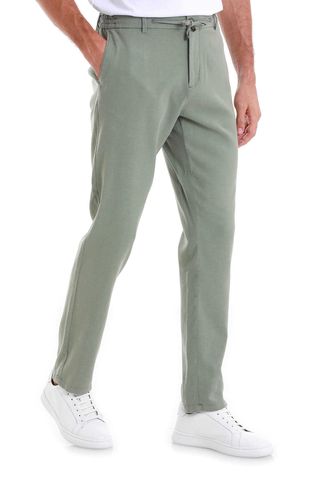 Yeşil Dinamik Fit Düz Yandan Cepli Pamuklu Jogger Pantolon