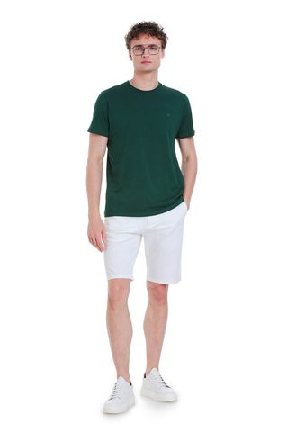 Yeşil Regular Fit 100% Pamuk Bisiklet Yaka Tişört