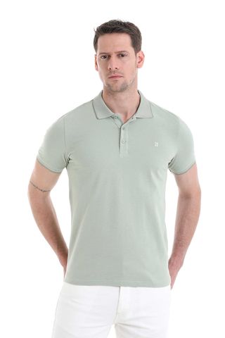 Yeşil Regular Fit 100% Pamuklu Polo Yaka Tişört