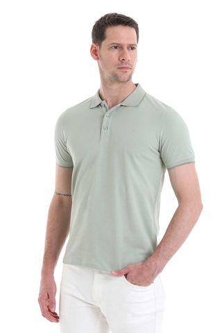 Yeşil Regular Fit 100% Pamuklu Polo Yaka Tişört