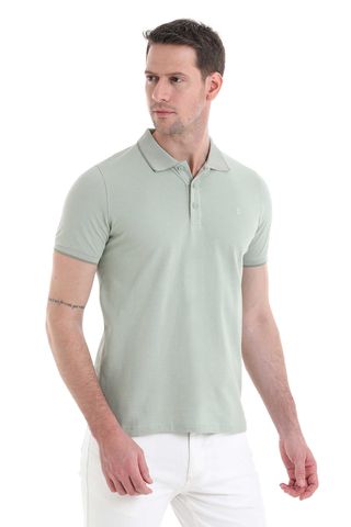 Yeşil Regular Fit 100% Pamuklu Polo Yaka Tişört