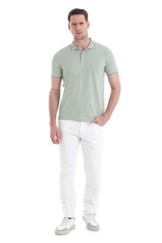 Yeşil Regular Fit 100% Pamuklu Polo Yaka Tişört